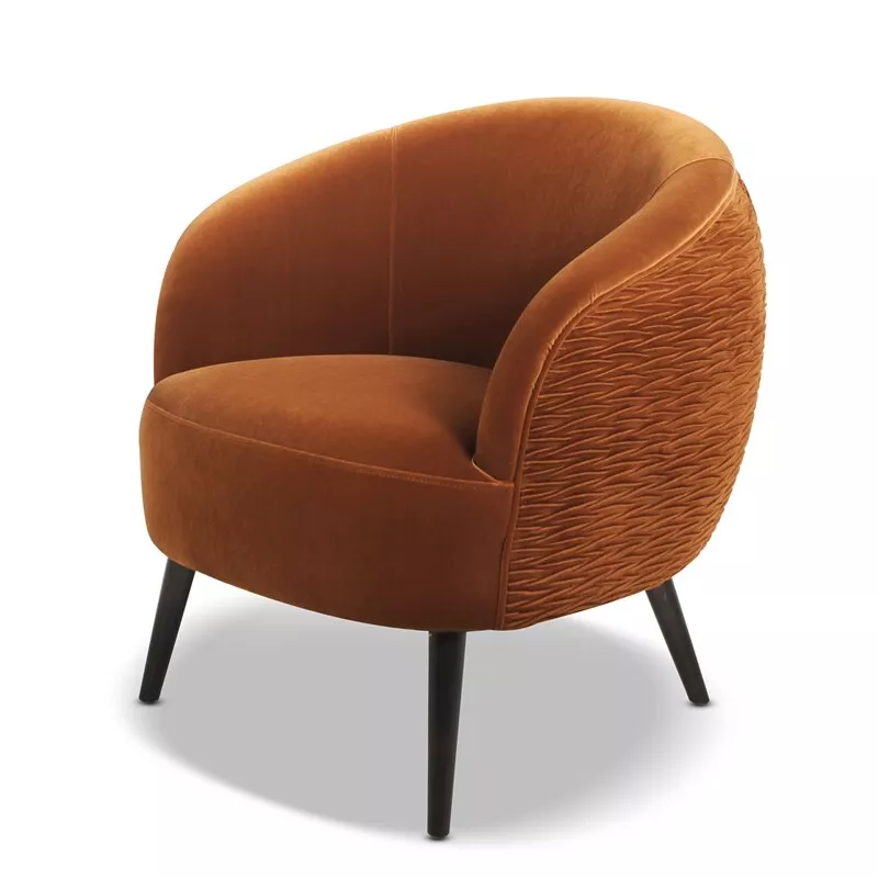 2 Piece London Burnt Orange Barrel Chair Set eBay
