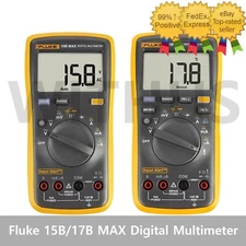 FLUKE 15B/17B MAX Digital Multimeter Audible/Visual Alarm CATIII 600V AC/DC=