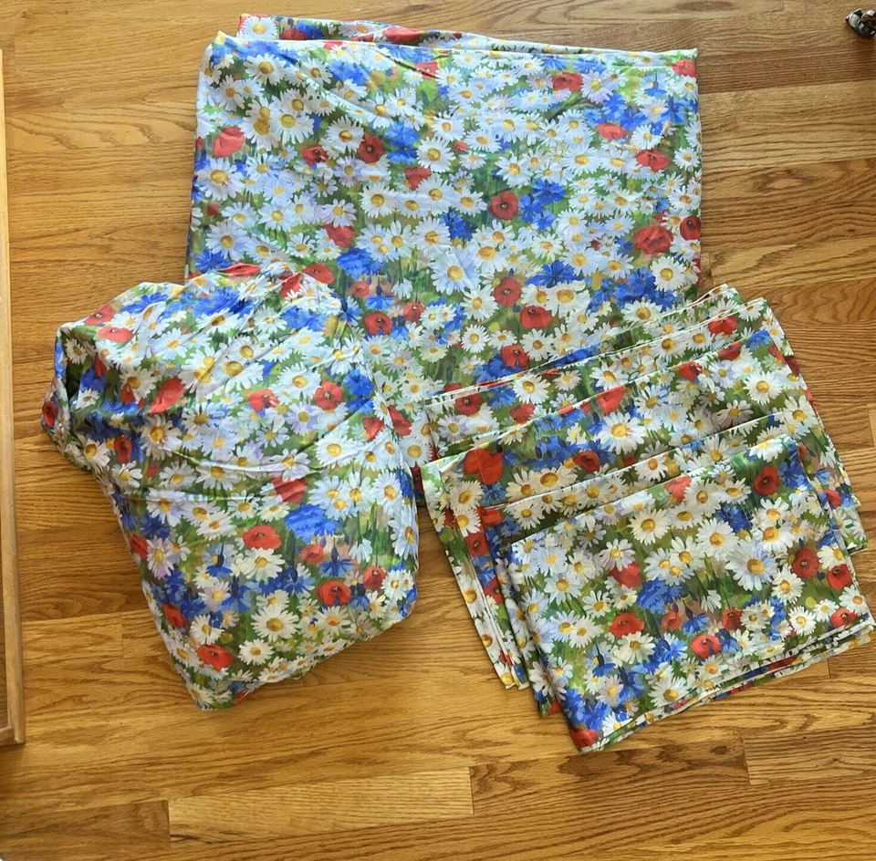 Capa de edredom King fofinho 4 fronhas algodão estampa floral margarida - Imagem 2 de 4