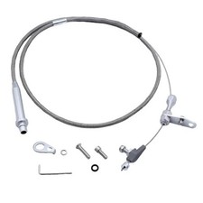  TH-350 Kickdown Cable, Stainless Steel Braided Kickdown Cable for 350 Turbo 