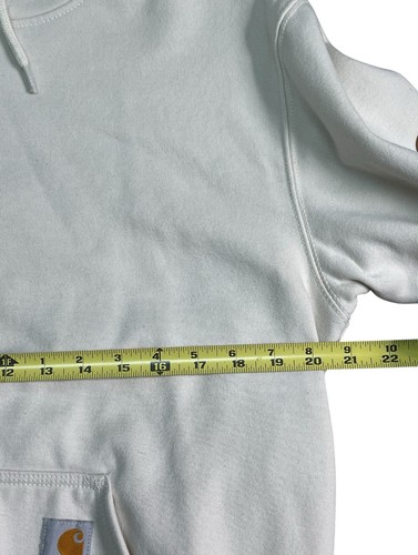 Carhartt Loose Fit Pullover Fleece Hoodie Beige Cream Brown Men’s Size Small - Picture 8 of 10