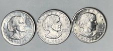 Lot of 3 Susan B. Anthony Dollars 1979S, 1980D, And 1981D.