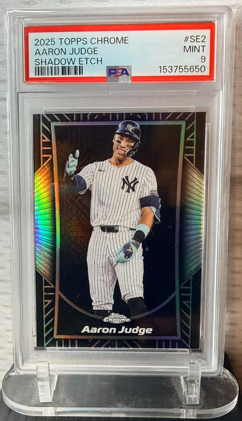 2025 Topps Chrome Aaron Judge Shadow Etch  #SE-2 Case Hit PSA 9 Yankees