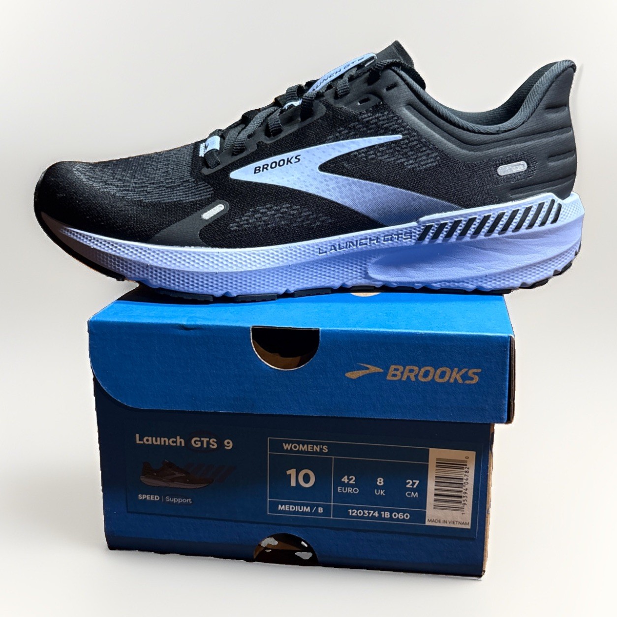 Size 10 - Brooks Launch GTS 9 Black - 1203741B060