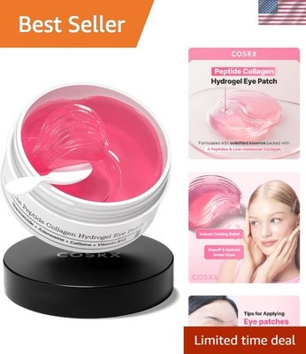 Pink Peptides Hydrogel Eye Patch - 60 Count for Dark Circles & Puffiness