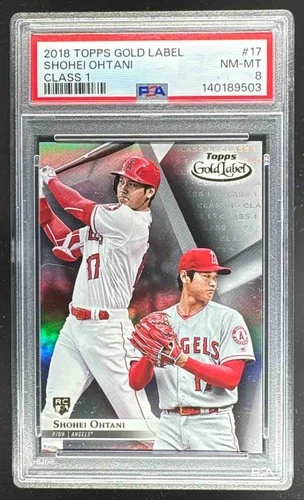 140189503 Shohei Ohtani 2018 Topps Gold Label #17 Rookie RC PSA 8