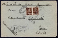 ROMANIA 1943 REGISTERED CENSOR TO SWITZERLAND