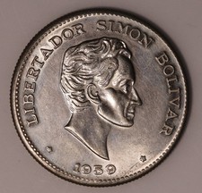 1959  Colombia 50 Centavos Coin KM# 217 Unc