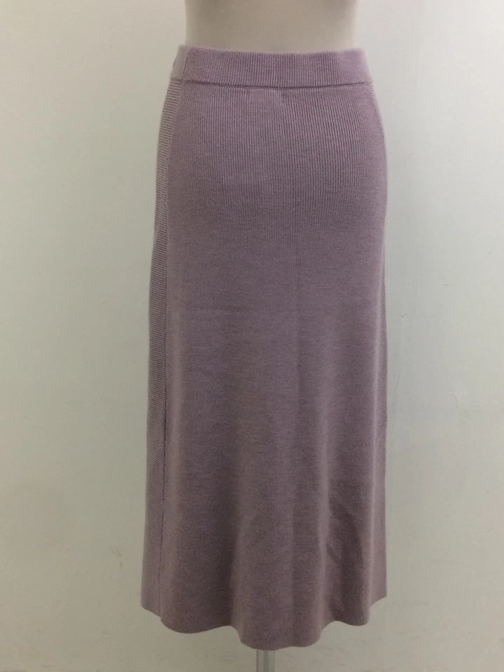Jaeger Women's Midi Skirt Size S Lilac Knitted 100% Merino Wool New F1 - Image 4 of 4