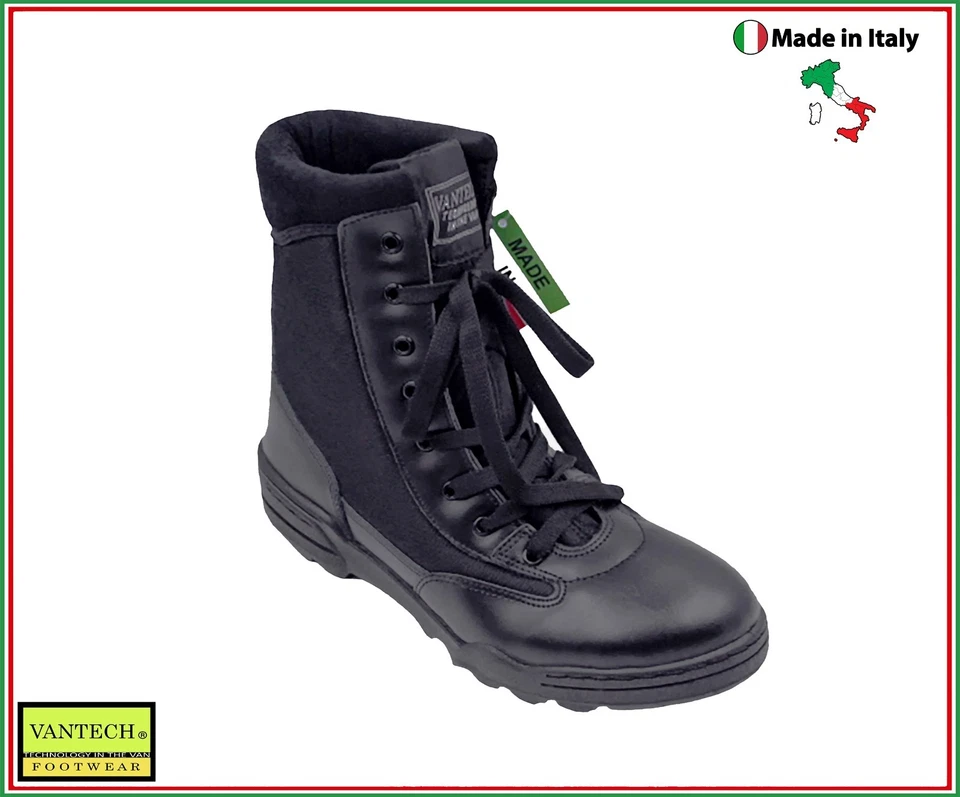 Anfibi Vantech Unisex Boot Militari 100% Made in Italy Antiscivolo Comfort - Immagine 2 di 4