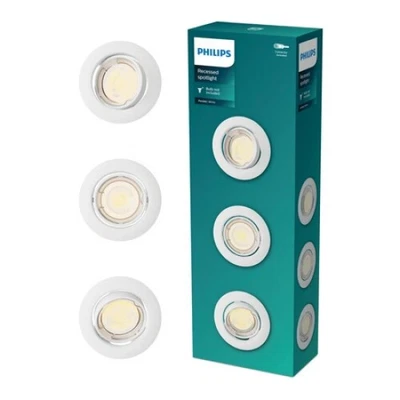 Philips Peridot LED GU10, 3er-Pack, Einbaustrahler, quadratisch, Weiß, - Bild 1 von 4