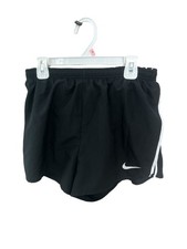 Youth Nike Dri-Fit Sz M Running Shorts Lined Black White Tie Waist Polyester
