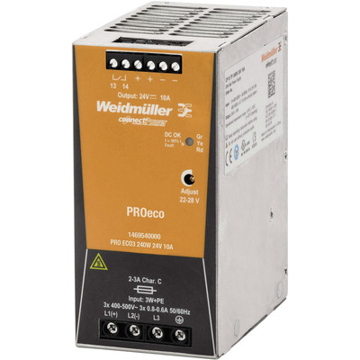 Weidmüller PRO ECO3 240W 24V 10A Hutschienen-Netzteil (DIN-Rail)  12 V/DC 10 ...