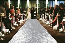 4Ft x 20Ft Silver Sparkly Wedding Aisle Runner - Ideal for Prom, Beach 