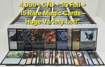 MTG Bulk Lot   4,000+ Magic Cards   Commons/Uncommons with Rares & Foils