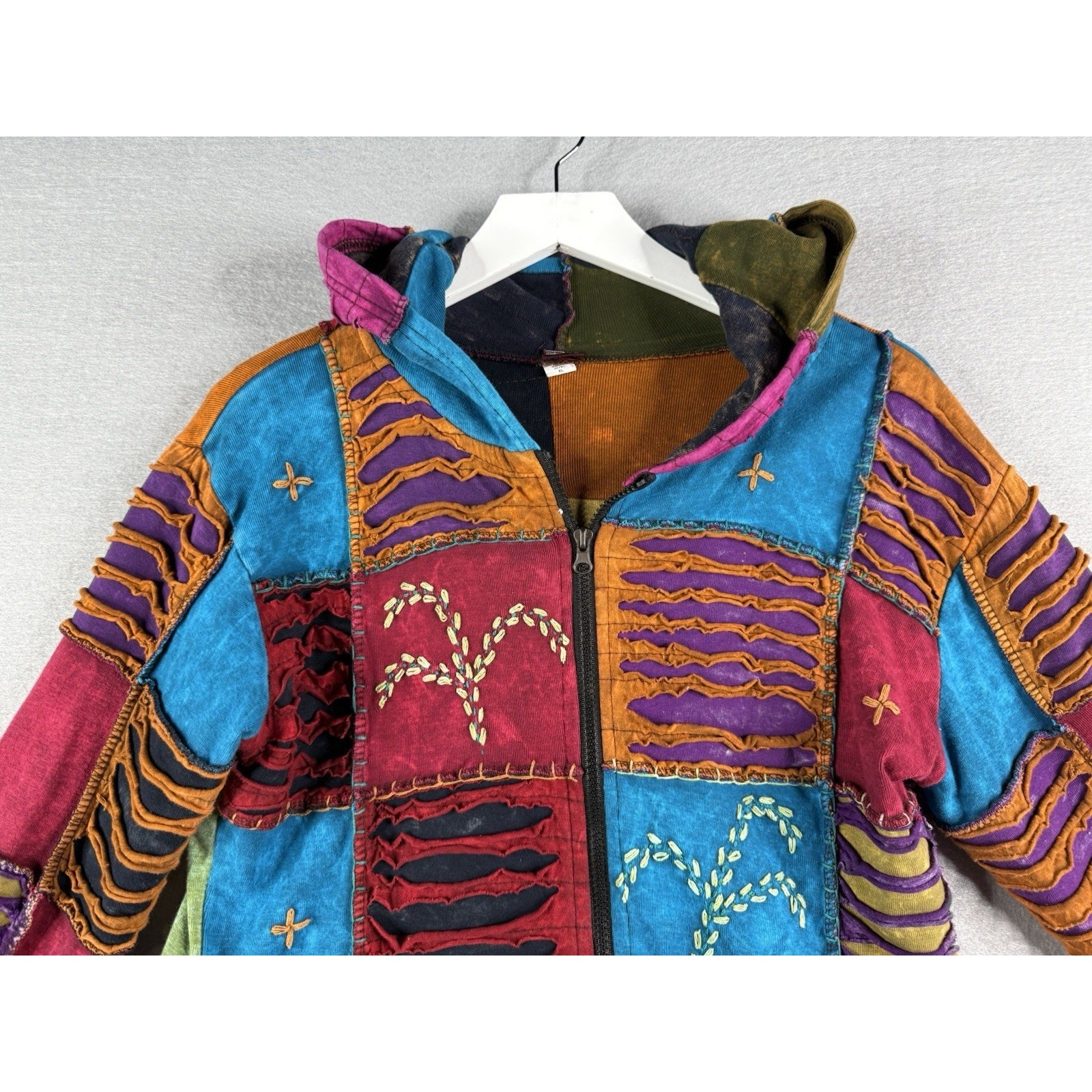KPC Patchwork Pixie Hoodie Full Zip Jacket Womens… - image 2