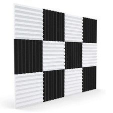 2X(12 Pcs Acoustic Foam Board,Sound Insulation Sound Wedges Sound1813