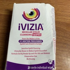 Similasan iVizia Micellar Eyelid Cleansing Wipes 20ct.EXP. 10/26