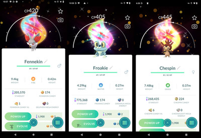   Shiny Froakie, Chespin, Fennekin | Mega Evolution Background | Tr de 20K Dust