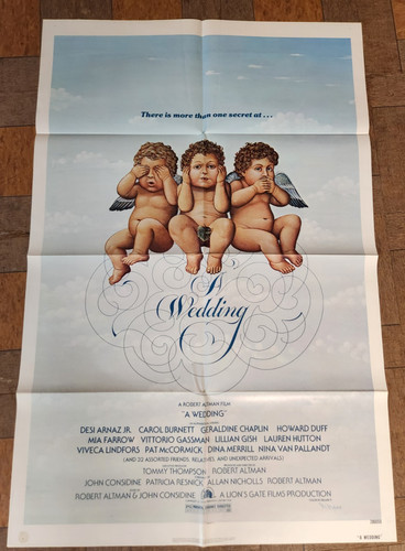1978 A WEDDING Original 1 Sheet Poster Carol Burnett, Mia Farrow MARRIAGE COMEDY