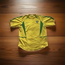 Nike Brazil CBF Soccer Jersey Mens XL Yellow 2002 Home Football Shirt Brasil