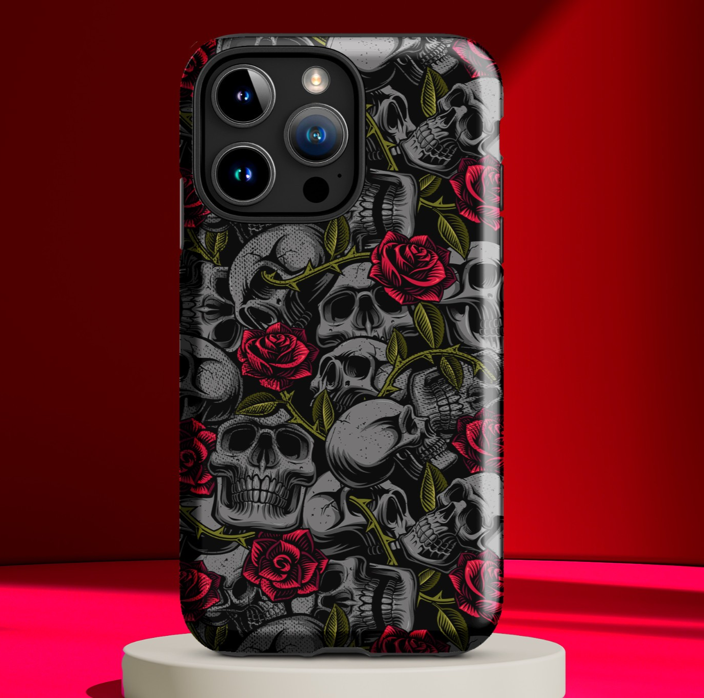 Gothic Skulls & Roses Cell Phone Case 1 fits select iPhone® & Samsung® models