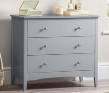Chester Drawers 3 Drawers New Boxed Mist Grey Designer Home Furniture