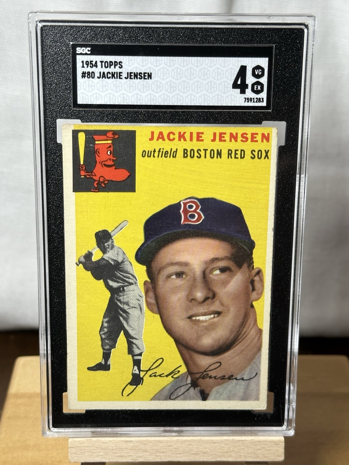 1954 Topps - Jackie Jensen #80 SGC 4 With Beautiful Colors!