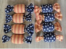 Bowl Filler Americana Patriotic Ornie Fabric 8 Pcs Candy Tier Tray Fabric Decor
