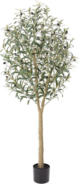 KüNstlicher Olivenbaum 150Cm Kunstpflanze Im Topf Dekoration Wohnzimmer Garten-image