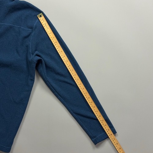 North Face M's XL Teksturowana czapka Spódnica 1/4 Zamek błyskawiczny Polar Sweter Kurtka Niebieska Poly - Zdjęcie 10 z 16