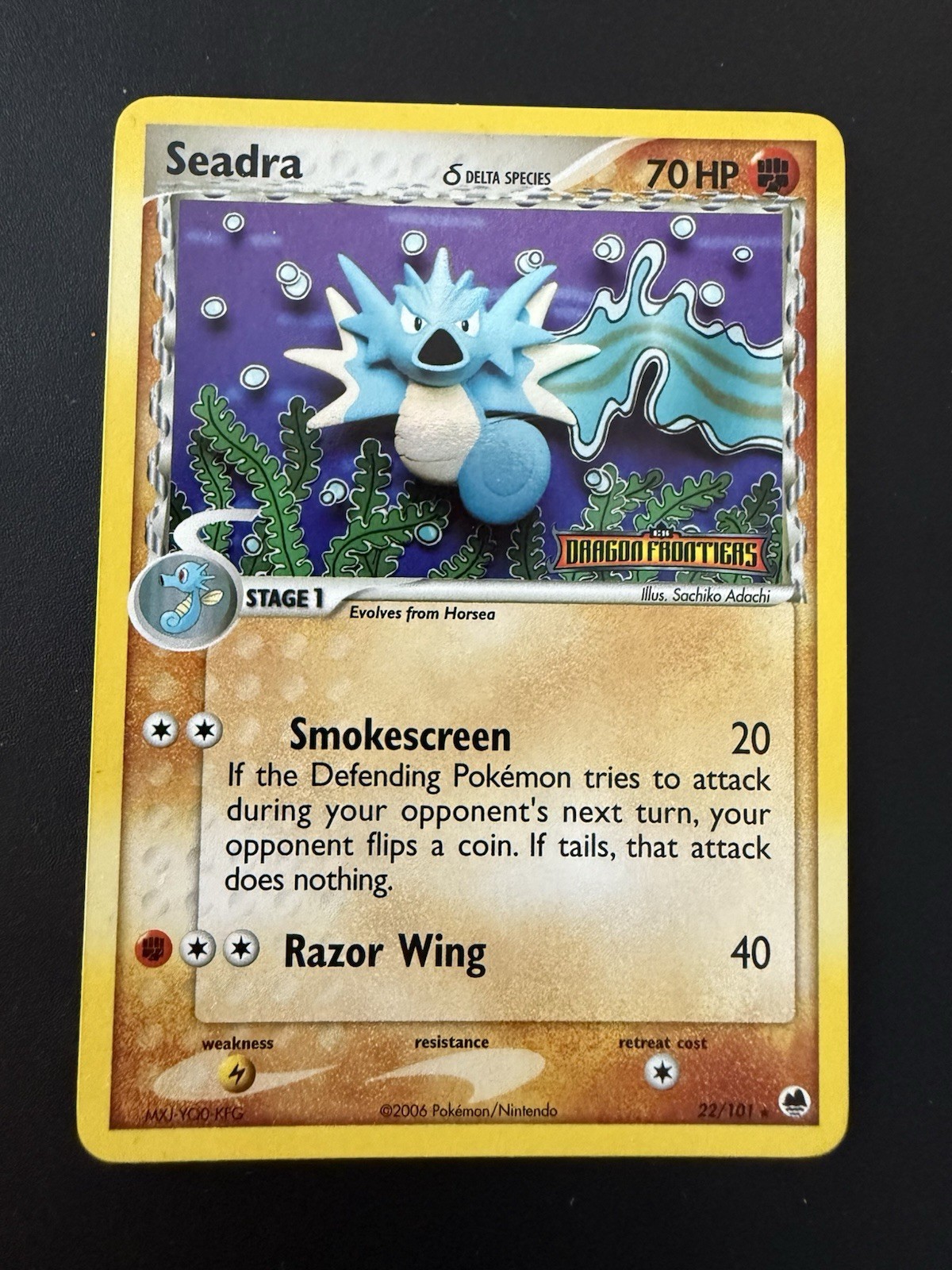 Pokemon TCG Ex Dragon Frontiers Seadra Stamped Reverse Holo 22/101 Near Mint