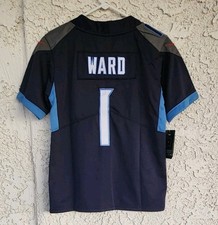 YOUTH TENNESSEE TITANS Cam Ward #1 Stitched Jersey Size Medium (10/12) NWT