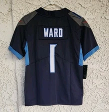 YOUTH TENNESSEE TITANS Cam Ward #1 Stitched Jersey Size Medium (10/12) NWT