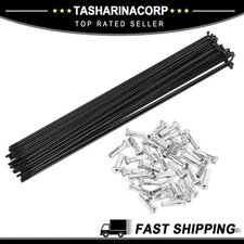 1Set 14G 253mm Length Bicycle Spokes Nipple Carbon Steel Black Universal