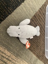 Ty Beanie Babies RARE Manny the Manatee Plush with TAG 1995