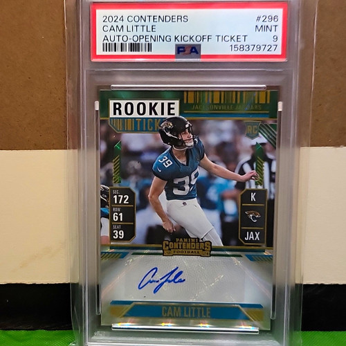 Panini 2024 Contenders Cam Little Rookie Ticket #296 Opening Kickoff Auto PSA 9