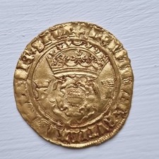 Gold hammered coin , henry viii crown of the double rose.