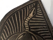 Aboriginal Wunngurr Tribal Sea Turtle Carved Slate Art. Signed. D or P Floyd.