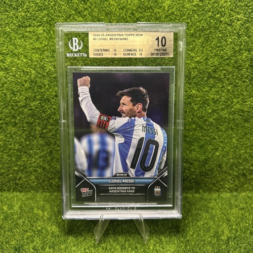 Lionel Messi 2024-25 Topps Now Argentina #2 Goodbye to Fans BGS 10 Pristine🔥📈