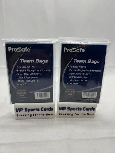 (2) Pro Safe Team Bags Sleeves 100ct Free Shipping!