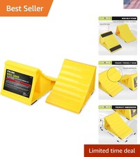 Ultra Lightweight Wheel Chocks, Bright Yellow - Perfect for RVs & Trailers