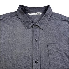 Travis Mathew Polo Shirt Men's XL Gray Short Sleeve Button Up Golf Performance