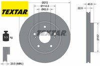 2X Bremsscheibe Textar 92289403 2 Bremsscheiben Vorderachse Vorne FüR Suzuki