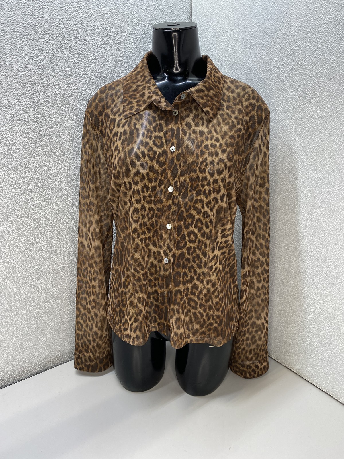 Rouje Womens Shirt Top Marron Brown Size 10 Palmyra Felindra Cheetah Print