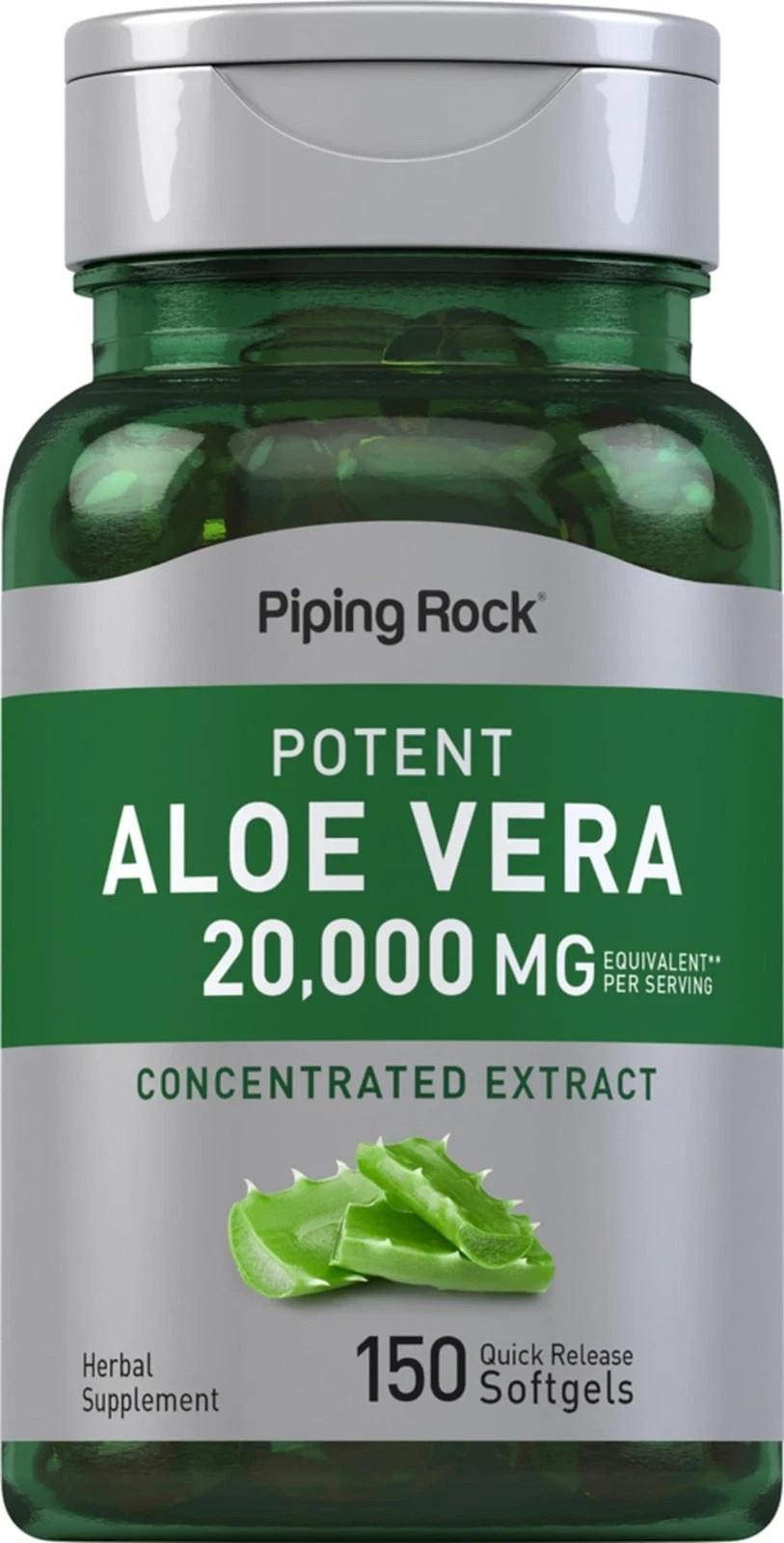 Aloe Vera Capsules 20000mg, 150 Softgels, Non-gmo, Gluten-free Supplement