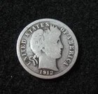 1912 S   BARBER DIME - 10c  - Silver  - G