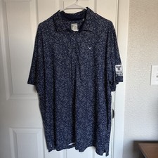 Callaway Opti-Dri Men's Golf Polo Shirt Navy Geometric Size L Short Sleeve