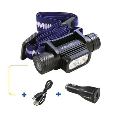 Millertech #555 - Double Power - Rechargeable CREE LED Headlamp, 1800 Lumens,...