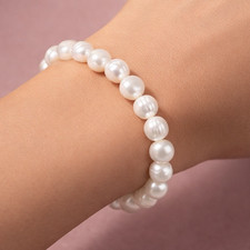 Freshwater Pearl Bracelet White Baroque Bridal Bridesmaid Gifts Womens Jewellery
